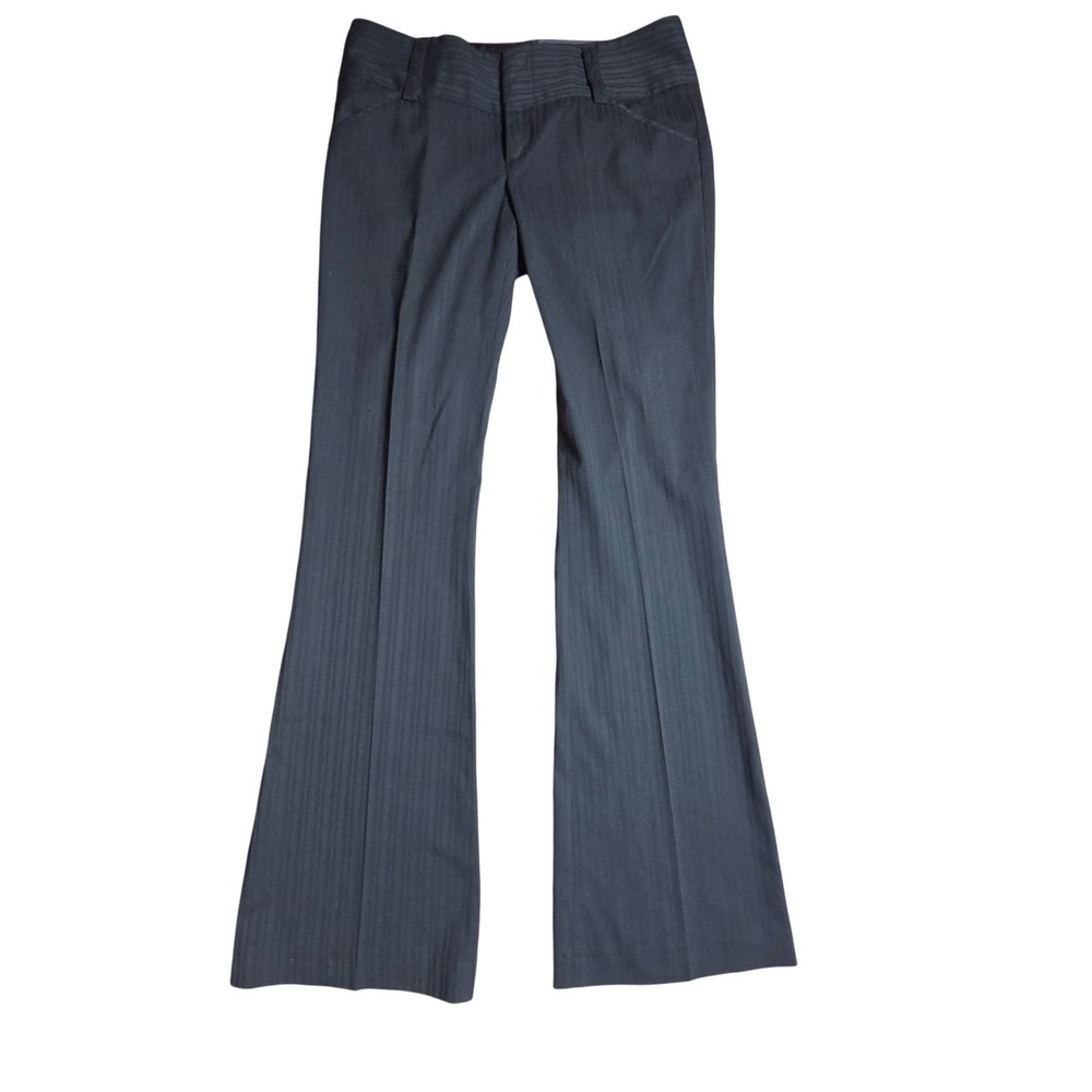 Alice + Olivia Flare Dress Pants Stripes Black Womens 6 Office Siren Corpcore